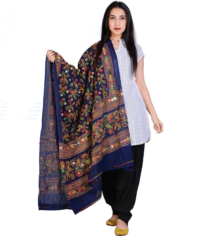 Apratim Blue Cotton Dupatta