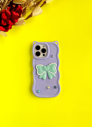 Lavender BowTied Babe Sling Case for iPhone 16 Pro Max