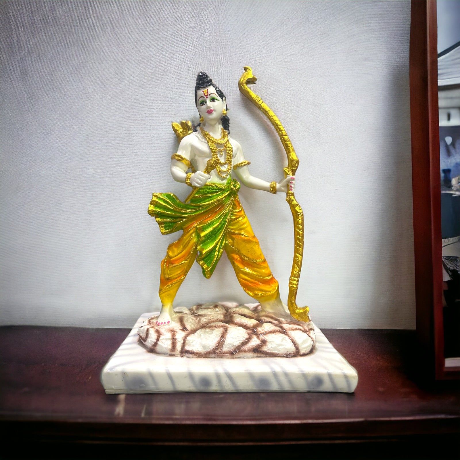 Ram ji Shri Ram Murti Idol Statue – Home Decor Marble Look Murti H 34 cm-Composite Marble