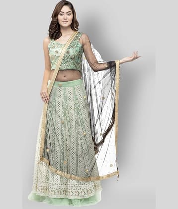 A R Silk Black Net Pearl Embellished Dupatta