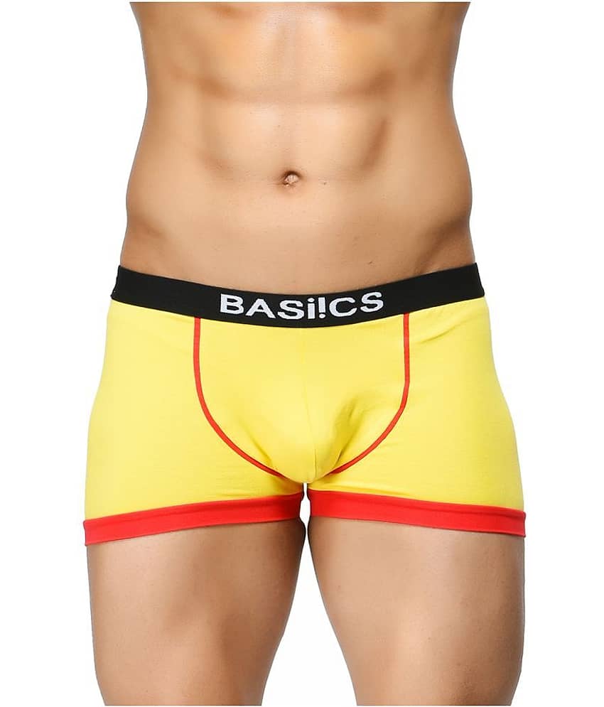 BASIICS By La Intimo Pack of 1 Cotton Briefs For Men's ( Yellow )