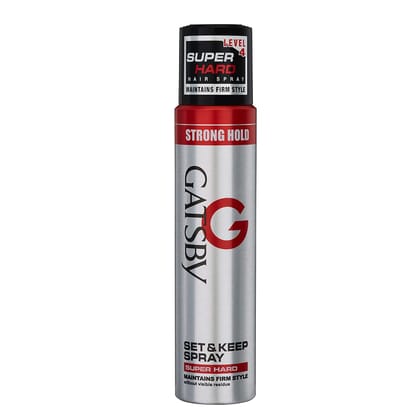 Gatsby Set & Keep Hair Spray - Super Hard, Quick Drying, Long Lasting Hold, No Flaking & Natural Shine, Contains Uv Ray Protector, 250Ml