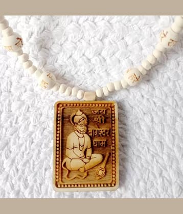 Tulsi Original & Natural Wood Tulsi Kanthi Mala With Hanuman ji Bageshwar Dham Balaji Hare ram Hare Krishna Beads