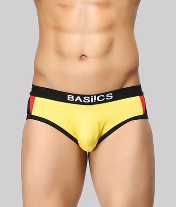 BASIICS By La Intimo Pack of 1 Spandex Briefs For Men's ( Yellow )