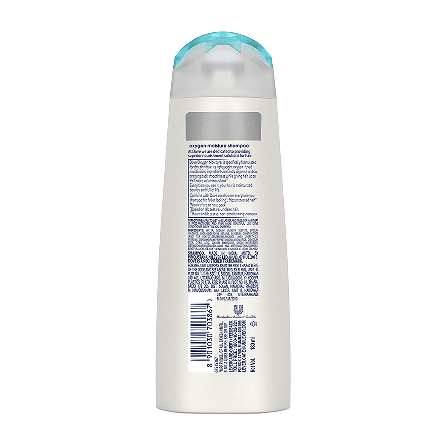 Dove Oxygen Moisture Shampoo, 180 Ml