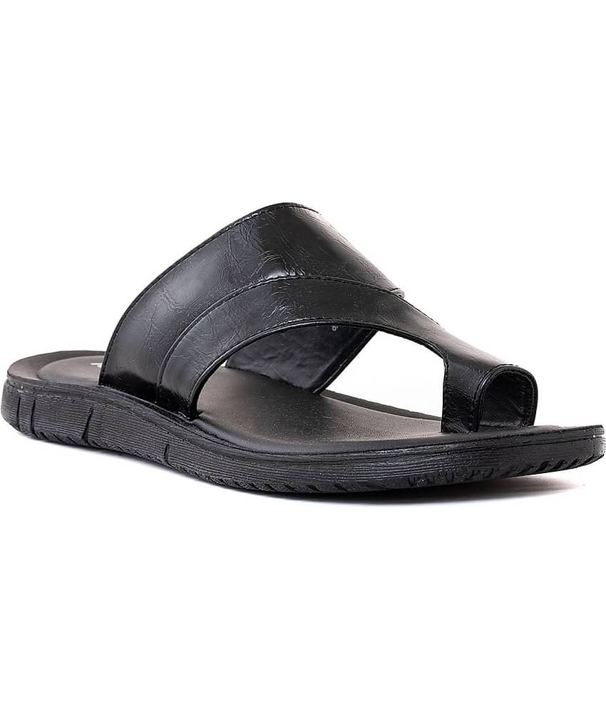 KHADIM Black Men's Leather Slipper