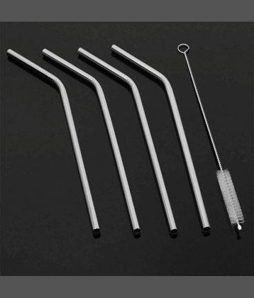 VillWin Stainless Steel Silver Straws