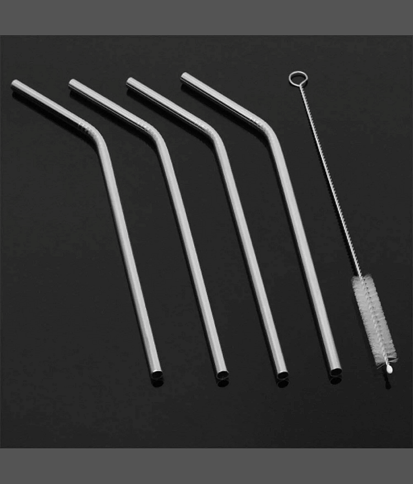 VillWin Stainless Steel Silver Straws
