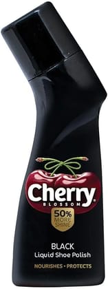 Cherry Blossom Liquid Shoe Polish, Black, 75 ml Bottle