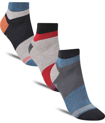 Dollar - Cotton Men's Striped Multicolor Ankle Length Socks ( Pack of 3 )