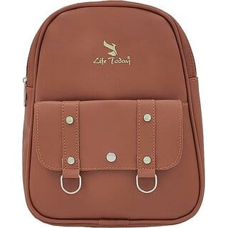 Life Today Backpack Small 10 L Backpack New Trendy Fashionable Backpack & Girl Waterproof Backpack (Tan, 10 L)