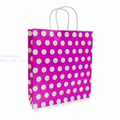 Pink Polka Dot Printed Party Paper Gift Bags, Ideal For Kids Birthday Party, Wedding Party, Office Party, Christmas Party & Festive Holiday Party (Size: 9.4 x 8.3 x 3 inch) - 12 Pink Polka Dot Printed Party Paper Gift Bags, Ideal For Kids Birthday Party, Wedding Party, Office Party, Christmas Party & Festive Holiday Party (Size: 9.4 x 8.3 x 3 inch) - 12