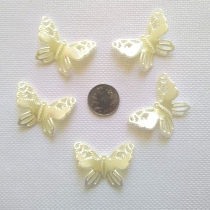 Emperor Butterfly pearl finish charms - a set of 5 pcs