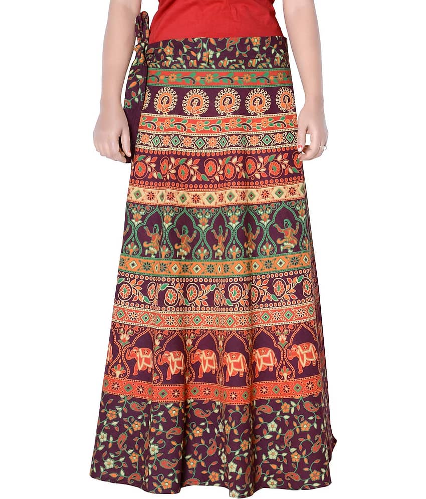Sttoffa Cotton Wrap Skirt - Brown