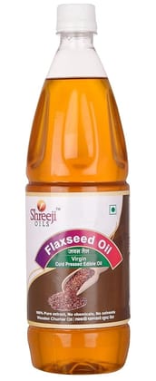 Shreeji Oils Flaxseed Virgin Cold Pressed Edible Oil, 5 L