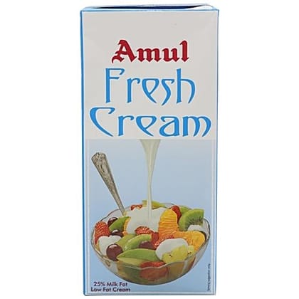 Amul Fresh Cream - 25% Milk Fat Low Fat, 1 L Carton Amul Fresh Cream - 25% Milk Fat Low Fat, 1 L Carton