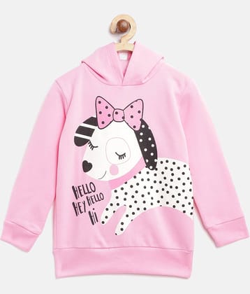 Lazy Shark Single Girls Fleece Sweatshirt ( Pink )
