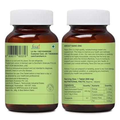 Zinc Supplement Tablets to Boost Immunity 60 Tablets