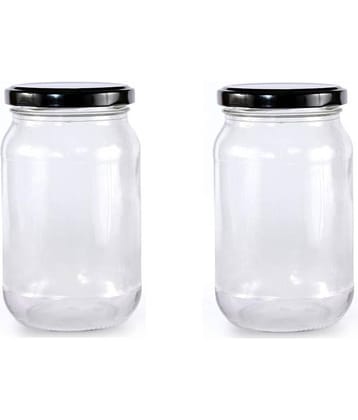 AFAST Coockes Jar Glass Transparent Dal Container ( Set Of 2 )
