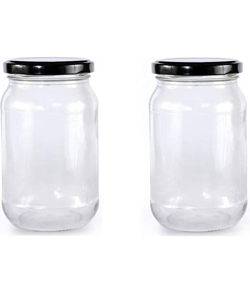 AFAST Coockes Jar Glass Transparent Dal Container ( Set Of 2 )