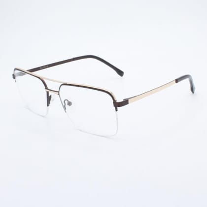 Lensoz Elite X Luxe Half Rim Geometric - Medium - Gold & Deep Red