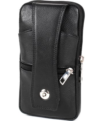 CIMONI Leather Belt Pouch Leather Black Waist Pouch