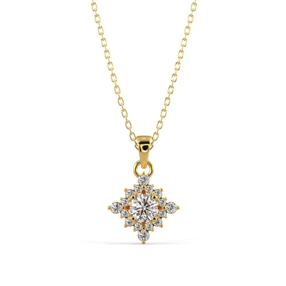 Kite Diamond Pendant Necklace YELLOW GOLD