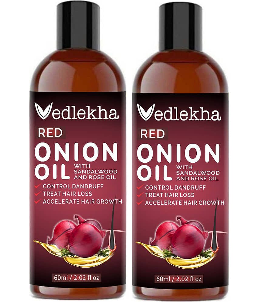 Vedlekha RED ONION OIL- Anti Hair Fall & , Hair Growth- 120 mL Pack of 2