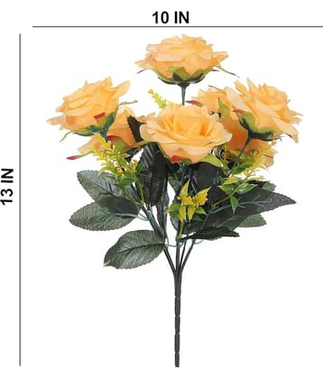 RealPBR - Peach Rose Artificial Flower ( Pack of 1 )