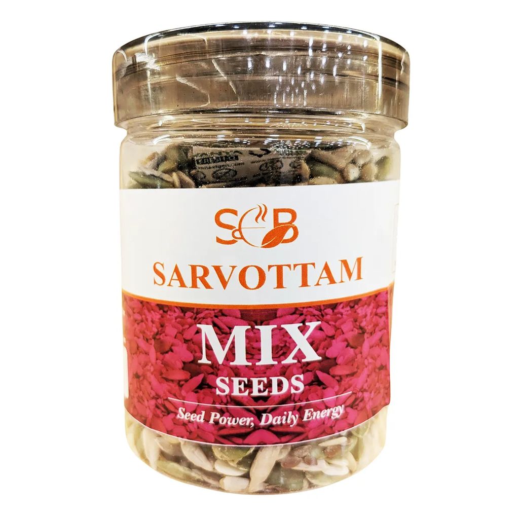 Sarvottam Premium Mix Seeds 250g Box | Healthy Roasted Seed Blend | Rich in Protein, Fiber & Omega-3 | Superfood Snack for Energy & Weight Management