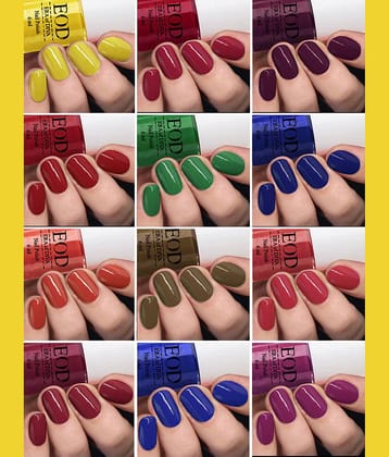 EOD Glossy Trendy Nail Polish Set, Multi Colour, 6ml each (Pack of 12)