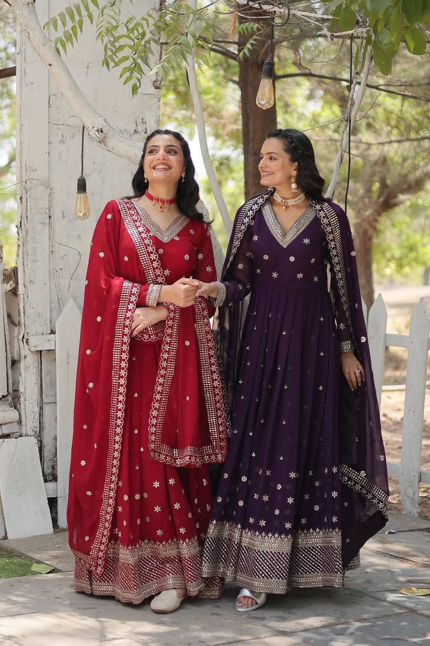 GOWN-WITH-DUPATTA COLLECTIONS  Whether It's a wedding, Festival, or Soiree-M