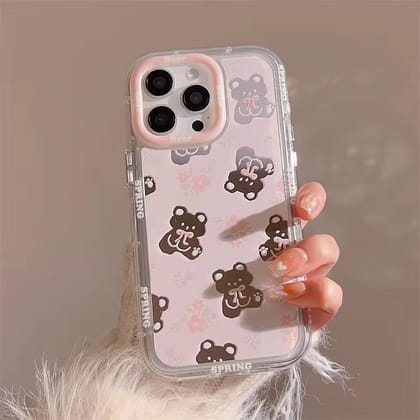 Pink Mirror Flower Floral Teddy Bear iPhone Case-iPhone 13 / iPhone 14