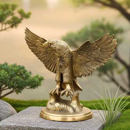 Brass Showpiece Table Decor Eagle Statue (ANMAS006 Z)