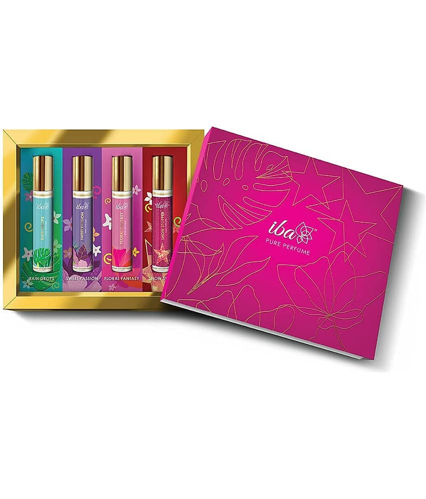 Iba Pure Perfume Gift, Set of 4 Alcohol Free Rollerball Perfumes Alcohol Free, Long Lasting, (Pack of 1)