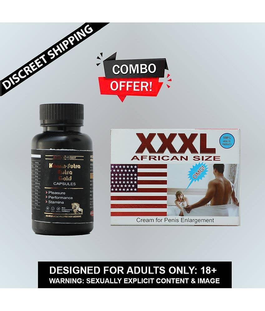 Combo of Kamasutra Extra Gold for Men Capsules & Dr Chopra XXXL African Size Penis Enlargement CREAM By KamYog