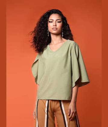 Chimpaaanzee Women's Polyester Regular Top ( Green )