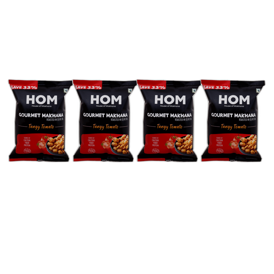 Gourmet Makhana (Pack of 4) with flavors of 4 Tangy Tomato (14g X 4 ) - 56 gm