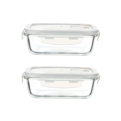 Femora Borosilicate Glass Microwave Safe Rectangle Food Storage Container with Air Vent Lid, 1500 ml, Set of 2, 1 Year Free Replacement Femora Borosilicate Glass Microwave Safe Rectangle Food Storage Container with Air Vent Lid, 1500 ml, Set of 2, 1 Year Free Replacement