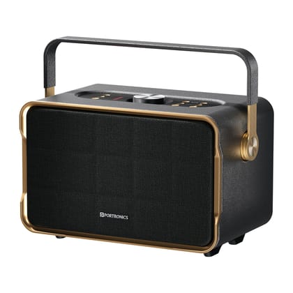 Portronics Harmony, Bass Boost Technology, Bass & Treble Adjustment, 2.1 Channel, Leather Finish