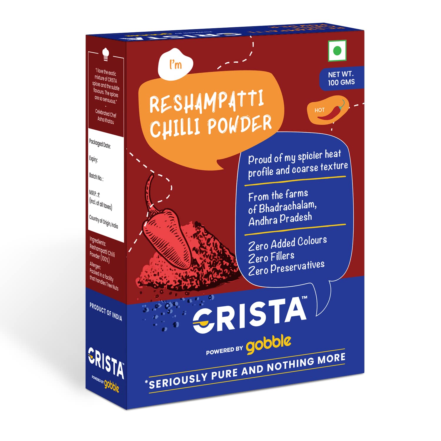 CRISTA Reshampatti Chilli Powder, 100 gm