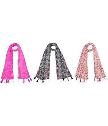 stolevilla Multi Poly Cotton Yarn Stoles ( Pack of 3 )