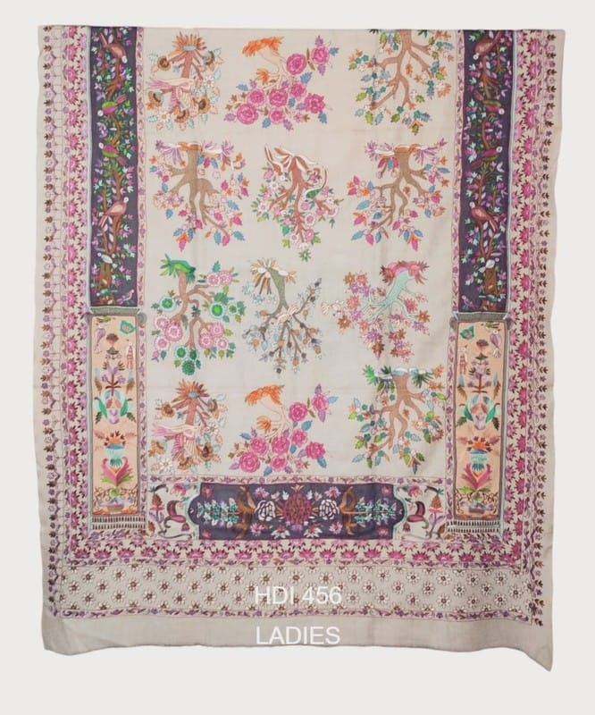 Reshamdar Pashmina Shawls – Silk-Embroidered Antique-Inspired Wraps | Handcrafted by Heritage Design Inc
