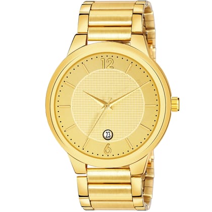 Gold Date Function Casual Analog Watch for Men LR137