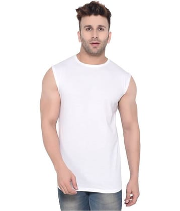 Tfurnish Cotton Blend White Solids T-Shirt