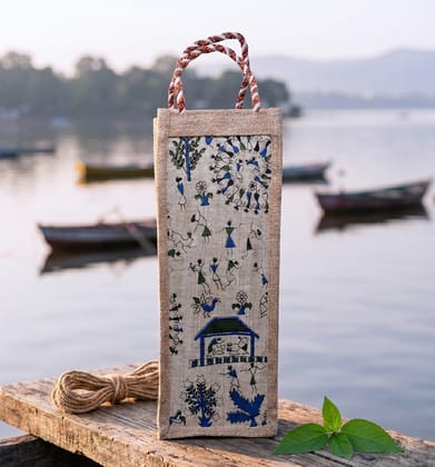 Handcrafted Jute Bottle Bag