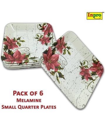 Inpro 6 Pcs Melamine Multi Color Quarter Plate