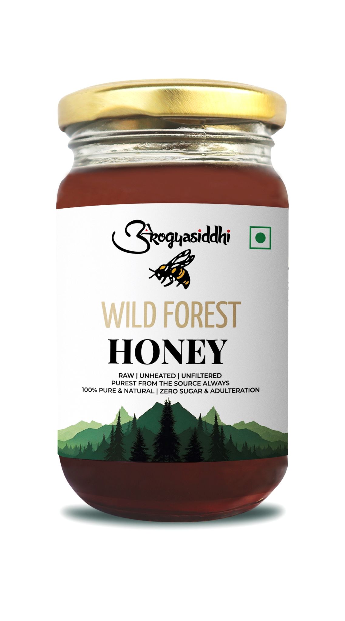 AROGYASIDDHI Wild Forest Honey , Zero Added Sugar, Pure & Organic, Natural Sweetener - 500gms