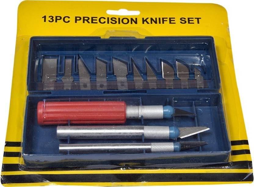 13 Piece Precision Knife Set for Detail & Hobby Work with Storage Box