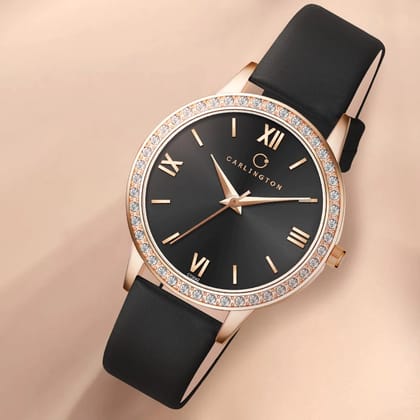 Iconic 2042 Black Analog Womens Watch